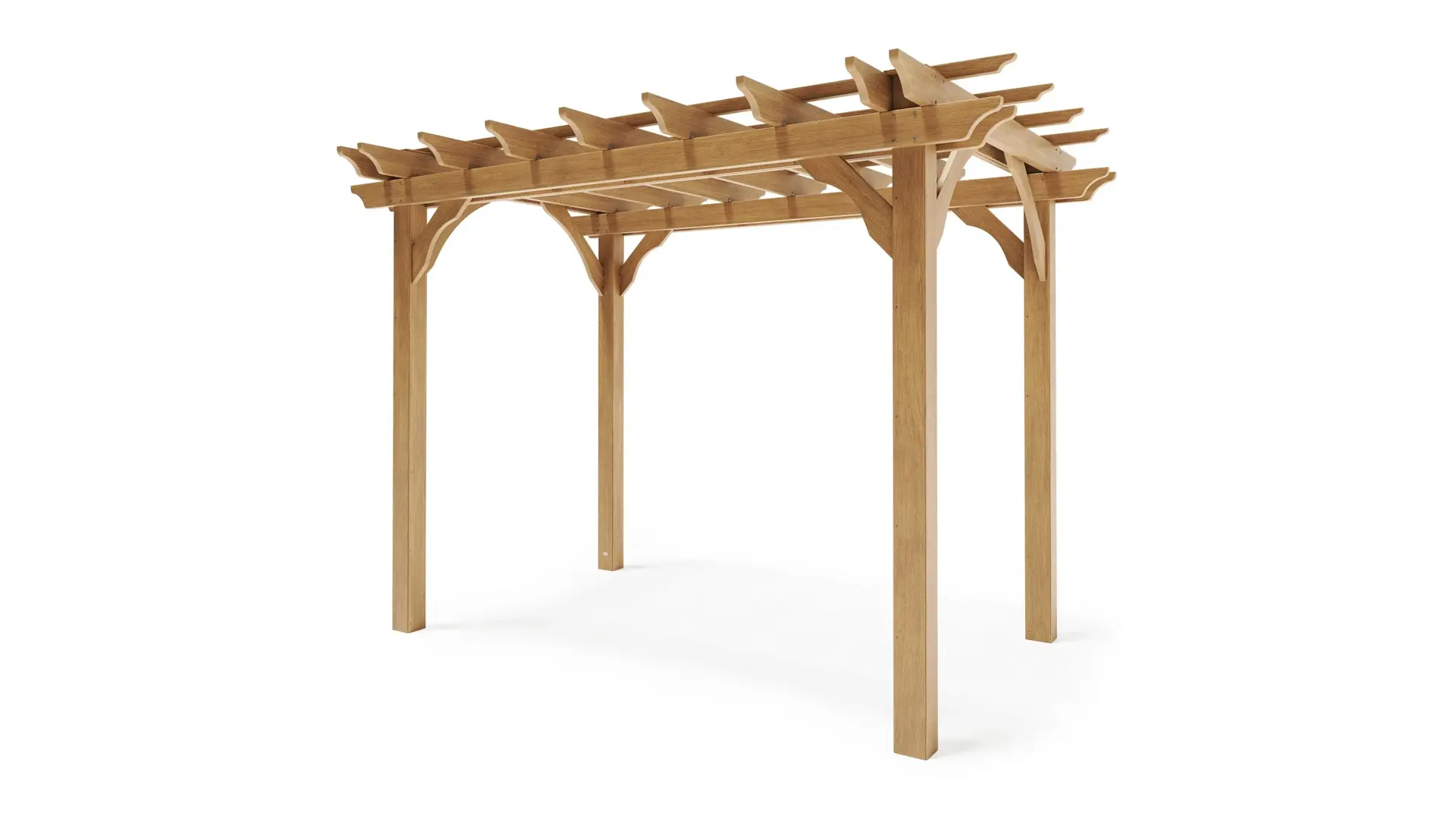 POLYWOOD Westgrove pergola in Select Natural, 8×12 size, shown in a manufacturer product image on a white background
