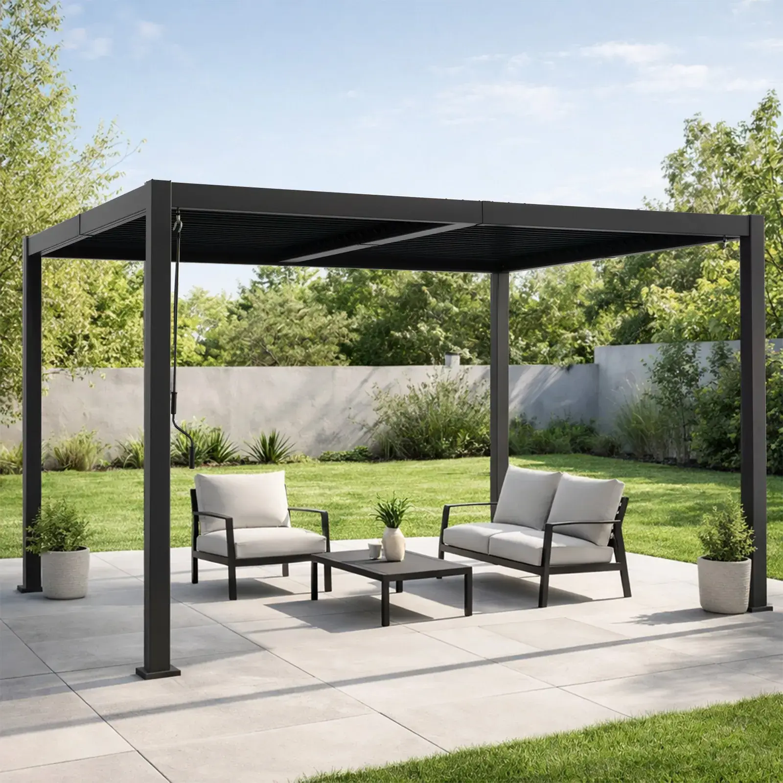 Kozyard Louvered Pergola 10 x 12 ft in Gray