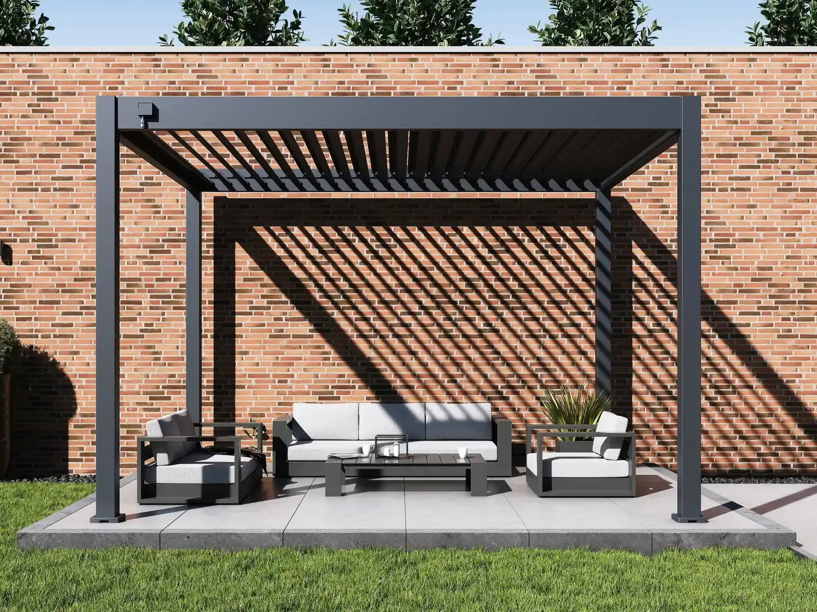 Paragon Outdoor Grand Tuscan Louvered Pergola 10 x 12 ft