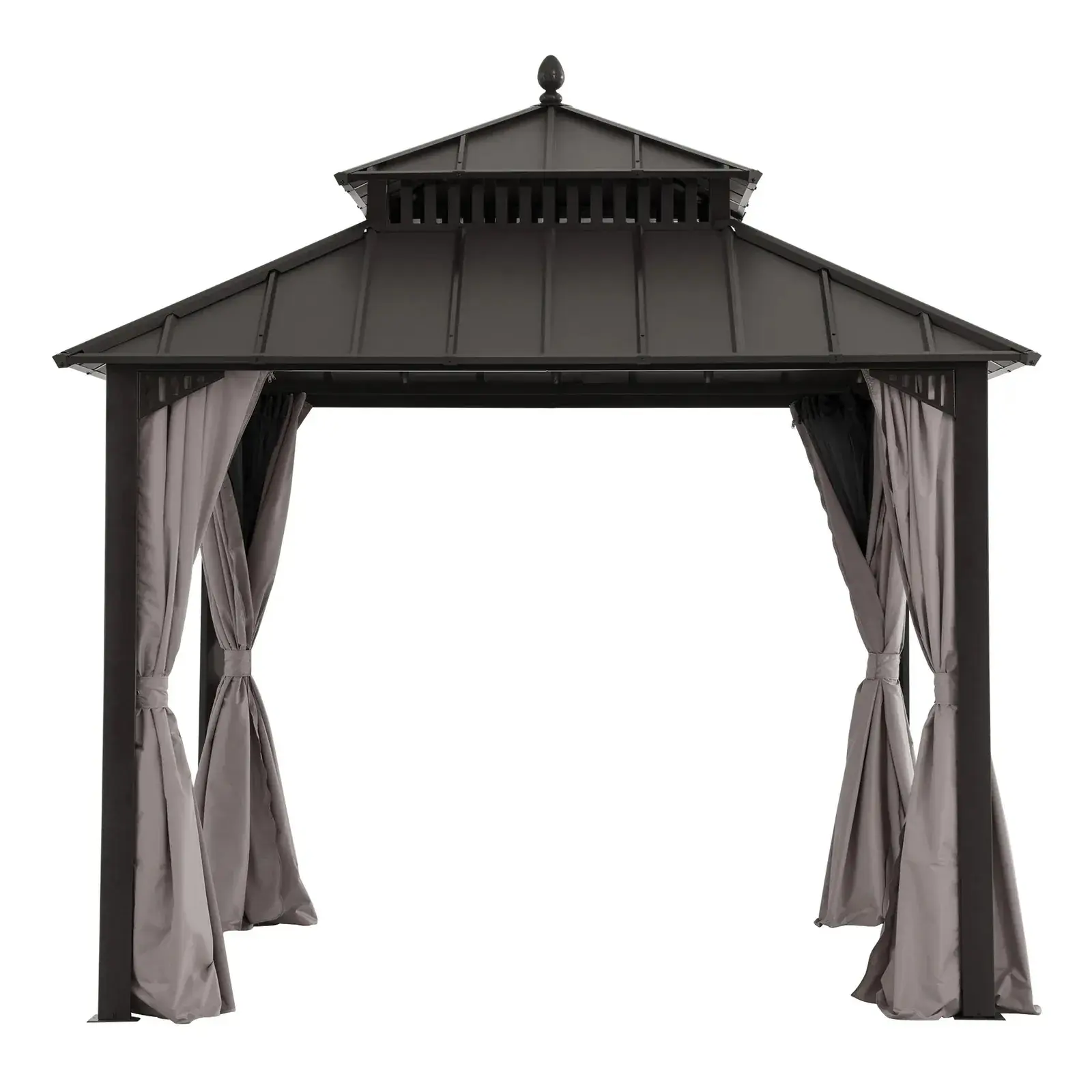 Sunjoy Kingston Aluminum Gazebo 10 x 10 ft in Espresso Brown