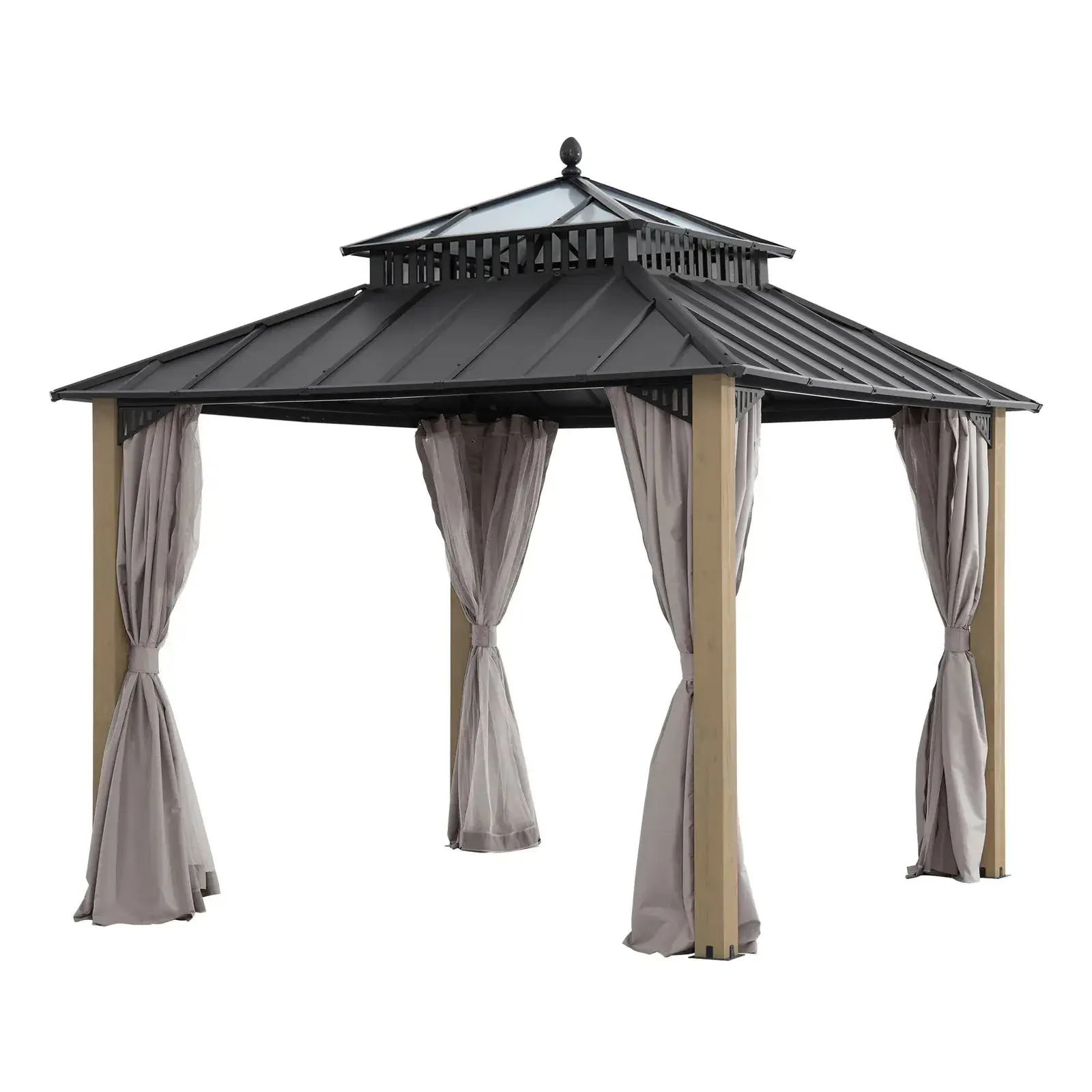 Sunjoy Kingston Horizon PC-Vent Cedar Gazebo 10 x 10 ft
