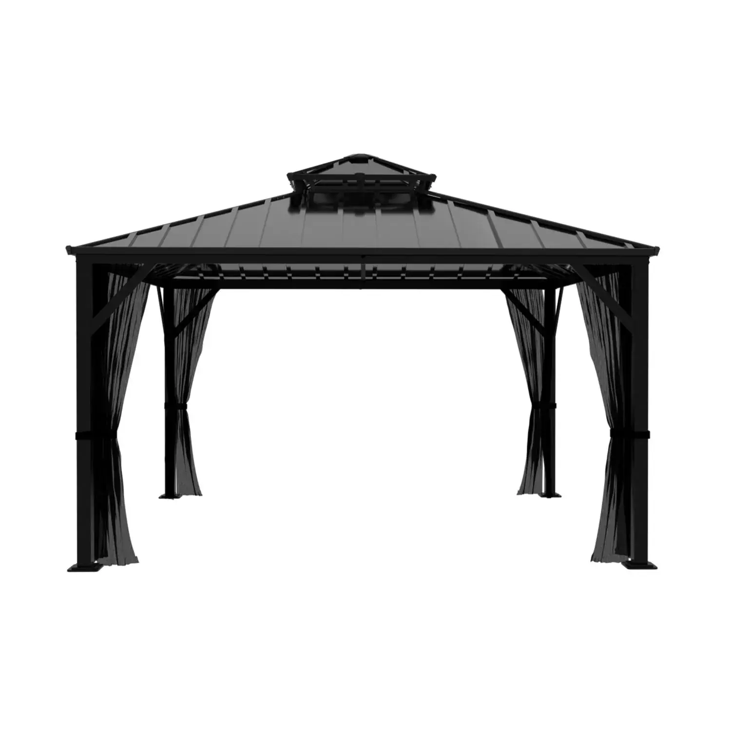 Veikous Black Hardtop Gazebo 10 x 10 ft
