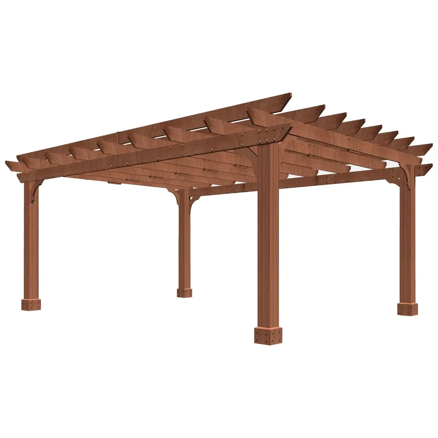 Veikous Cedar Pergola Flat Roof 12 x 14 ft